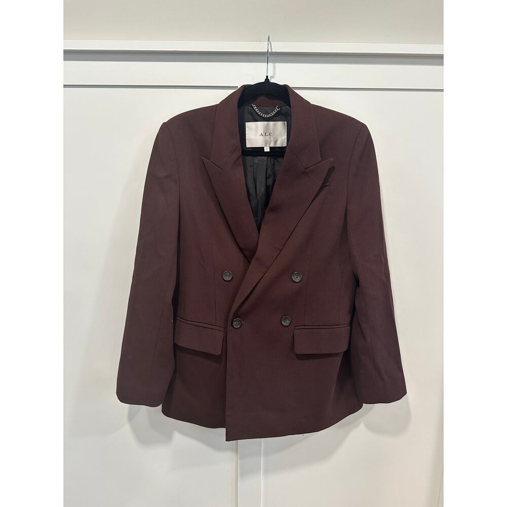 A.L.C. Double-Breasted Blazer in Deep Burgundy